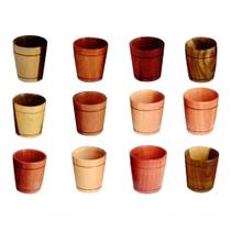 Kit 12 Und Copinho De Pau Madeira 6X4Cm Marrom