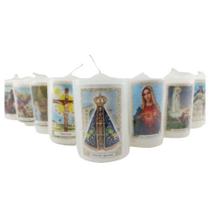 Kit 12 und Velas Votiva 3 dias com Imagem Santos Católico