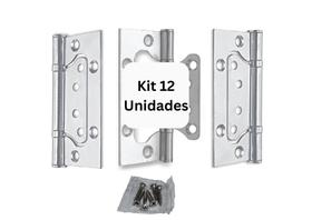 Kit 12 Undades Dobradiça De Encaixe Zincado Cerrata