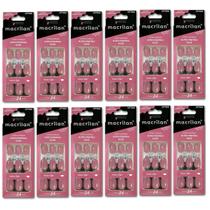 Kit 12 Unhas Autocolantes Amendoado UP703A Médio Nude - Macrilan