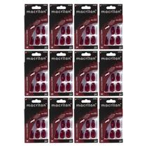 Kit 12 Unhas Postiças Bailarina Vinho UP405 - Macrilan