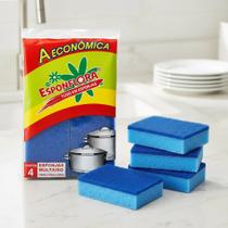 Kit 12 Unidade Esponja Azul Lava Louça Bucha Para Pia Cozinha Dupla Face Esponflora Kit Econômico Kit 12 Unidade Esponja Azul Lava Louça Bucha Para Pia Cozinha Dupla Face Esponflora Kit Econômico