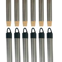 Kit 12 Unidades CABO de Rosca Madeira 60cm Encaixe Universal com Alça Plastificado / Encapado Para Pá / Desentupidor Kit 12 Unidades CABO de Rosca Madeira 60cm Encaixe Universal com Alça Plastificado / Encapado Para Pá / Desentupidor
