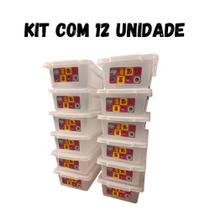 Kit 12 unidades caixa/pote organizador c/ tampa 2,5l biopratika dup Kit 12 unidades caixa/pote organizador c/ tampa 2,5l biopratika dup