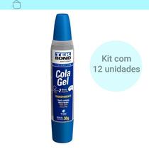 Kit 12 Unidades Cola Em Gel 2 Em 1 30G Tekbond Transparente