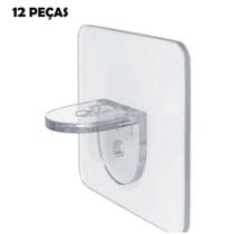 Kit 12 Unidades De Mão Francesa Adesiva Para Prateleira