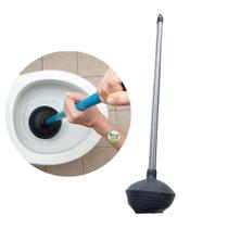 Kit 12 Unidades Desentupidor WC Vaso Borracha COM CABO 60 cm Madeira Para Banheiro Sanitário Por Sucção Ralo Com Rosca