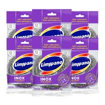 Kit 12 unidades Esponja Aço Inox Limppano Kit 12 unidades Esponja Aço Inox Limppano