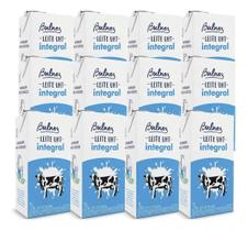 Kit 12 Unidades Leite Integral Bulnez UHT 1 Litro Longa Vida Com Lactose