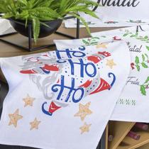 Kit 12 Unidades Pano De Prato Copa KazzaVip Sacaria 90% Algodão Natal 50cmx70cm Estampado Branco Kit 12 Unidades Pano De Prato Copa KazzaVip Sacaria 90% Algodão Natal 50cmx70cm Estampado Branco