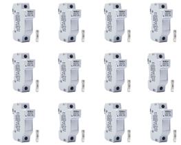 Kit 12 Unidades Porta Fusível Solar C/ Fusível 32A 1000V CC Kit 12 Unidades Porta Fusível Solar C/ Fusível 32A 1000V CC