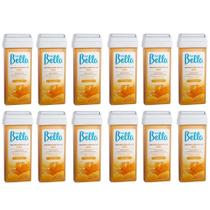 Kit 12 Unidades Refil Cera Quente Depilatória Roll-On Mel Depil Bella 100g Amarela Mel Ação Desodorante