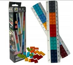 Kit 12 unidades Régua Blocos coloridos para encaixe - Sortido Kit 12 unidades Régua Blocos coloridos para encaixe - Sortido