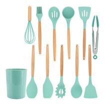 Kit 12 Utensílios De Cozinha Colheres Espatula Silicone