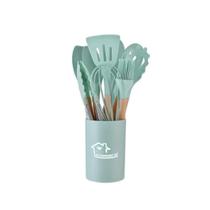 Kit 12 Utensílios De Cozinha Em Silicone E Cabo De Madeira Resistente ao Calor Kit 12 Utensílios De Cozinha Em Silicone E Cabo De Madeira Resistente ao Calor