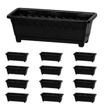 Kit 12 Vasos Floreiras Jardineiras grande 9,5L - Preto