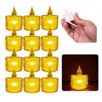 Kit 12 Vela Led Cristal Transparente 5cm Decoração Casamento Kit 12 Vela Led Cristal Transparente 5cm Decoração Casamento