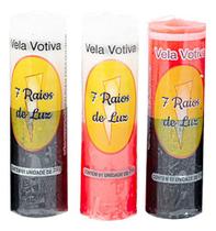 Kit 12 Velas 7 Dias Bicolor 210g Parafina Pura