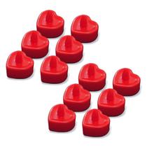Kit 12 Velas Decorativa Eletrônica Com Led Coração Vermelho