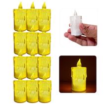 Kit 12 Velas Led Cristal Transparente 8cm Casamento Festas Kit 12 Velas Led Cristal Transparente 8cm Casamento Festas