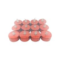 Kit 12 Velas LED Vermelhas Decorativas 3,6cm