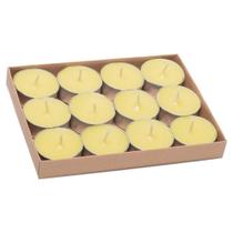 Kit 12 Velas Perfumada Citronela Repelente Natural 3,5cm Amarela Contra Insetos Pernilongo