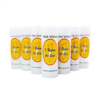 Kit 12 Velas Votiva 7 Dias Branco 260g Parafina Pura - Sete Raios de Luz