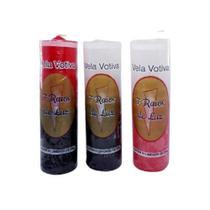 Kit 12 Velas Votivas Bicolor 7 Dias - 210 Gr Cada - Sete Raios De Luz