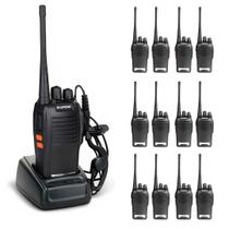 Kit 12 Walkie Talkies Baofeng BF-777S 16 Canais Alcance 12km Base Carregadora Fone