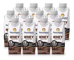 Kit 12 Whey Protein Zero Lactose Piracanjuba 250ml - Cacau