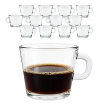 Kit 12 Xicara Vidro Transparente Café Chá Cappuccino 180ml Kit 12 Xicara Vidro Transparente Café Chá Cappuccino 180ml