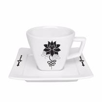 Kit 12 Xícaras Cafézinho Lotus Oxford Porcelana 75ml