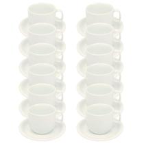 Kit 12 Xícaras de Chá com Pires 220ml em Porcelana Kit 12 Xícaras de Chá com Pires 220ml em Porcelana