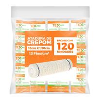 Kit 120 Atadura Crepom Faixa Bandagem Elástica 10cm - Texmed