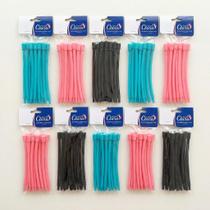 Kit 120 Bigodim Bigudinho Circular N1 Modelador de Cachos Sem Calor