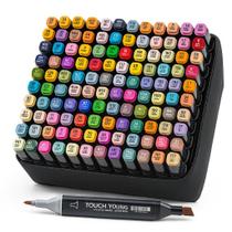 Kit 120 Canetinhas Marcador Escolar Profissional Ponta Dupla