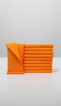Kit 120 Flanelas Laranja 100% Algodão 28cm x 28cm Kit 120 Flanelas Laranja 100% Algodão 28cm x 28cm