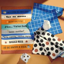 Kit 120 Panos de Copa Felpudo Estampado Bom Apetite Dohler