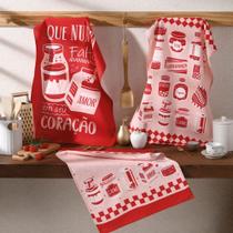 Kit 120 Panos de Copa Felpudo Estampado Dohler Sentimentos