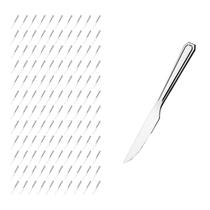 Kit 120 Pçs Faca Reforçada Inox Restaurante / Casa / Bar
