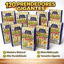 Kit 120 Prendedores de Madeira Gigante Águia Branca Alta Qualidade