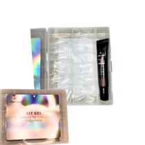 Kit 120 Soft Tips+Cola Gel Unha Uv/Led Alongamento Real Love