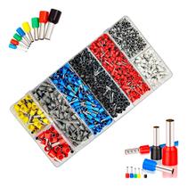 Kit 1200 Terminais Elétricos Ilhós Tubular 0,5mm a 10mm com Maleta Conectores de Fio de Cobre Isolados