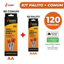 Kit 120x Unidades (60x AA Comum + 60x AAA Palito) RELINX FBG SEGMA Envio em 24h Kit 120x Unidades (60x AA Comum + 60x AAA Palito) RELINX FBG SEGMA Envio em 24h
