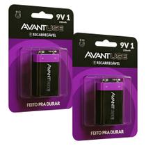 Kit 1,2,3 e 4 Pilhas Baterias Recarregável 9v Cod 408430021 Avant Use