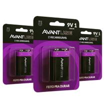 Kit 1,2,3 e 4 Pilhas Baterias Recarregável 9v Cod 408430021 Avant Use