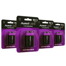 Kit 1,2,3 e 4 Pilhas Baterias Recarregável 9v Cod 408430021 Avant Use
