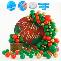 Kit 125 Balões Natal festa Vermelho+Verde+Dourado Balão Kit 125 Balões Natal festa Vermelho+Verde+Dourado Balão