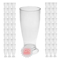 Kit 126 Copos Mini Tulipa Acrílico Transparente 220ml Chopp Kit 126 Copos Mini Tulipa Acrílico Transparente 220ml Chopp