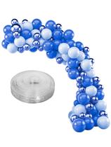 Kit 126 Peças Balão Arco Desconstruído Azul Festa Decoração Kit 126 Peças Balão Arco Desconstruído Azul Festa Decoração
